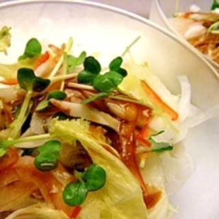 竹輪と玉葱と貝割れのサラダ